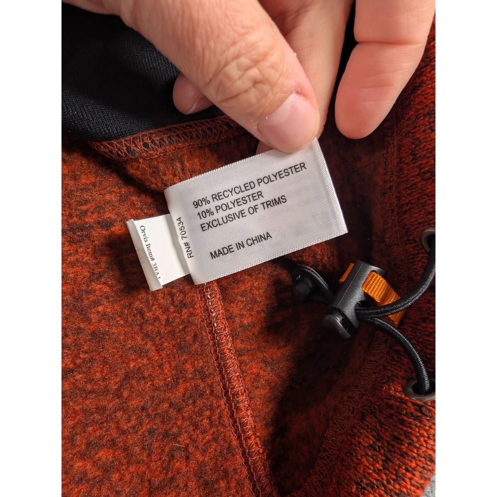 Orvis R65 Sweater Fleece Vest Mens XL Sunrise Red Orange Full Zip - Picture 8 of 12